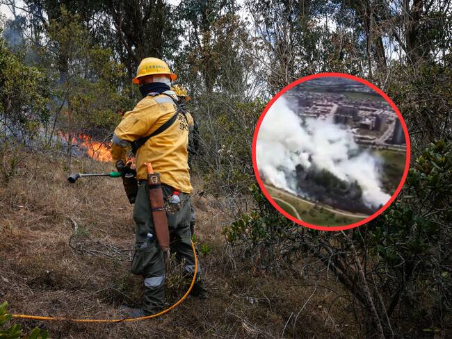 Incendio forestal en Colombia (Fotos vía Getty Images y COLPRENSA)
