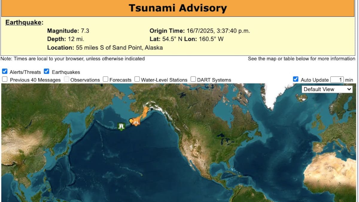 Sismo de 7,3 sacude la costa de Alaska y activa alerta de tsunami