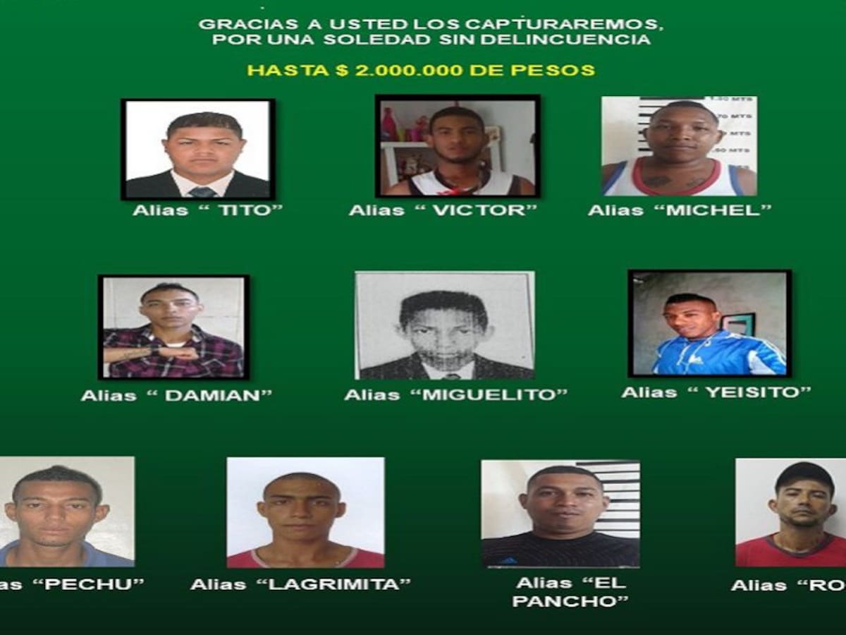 Policía lanzó el cartel de los 10 delincuentes más buscados en Soledad