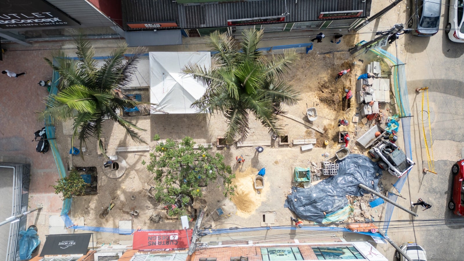 Llegan al 60% las obras de las calles comerciales del sector 12 de Octubre en Bogotá. Fotos: suministrada.