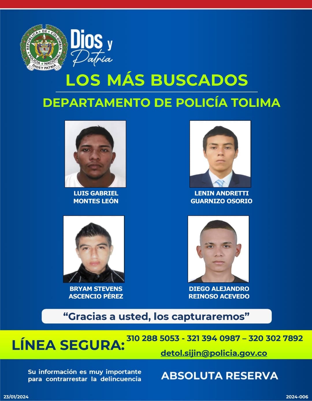 Cartel Los Más Buscados del Tolima
