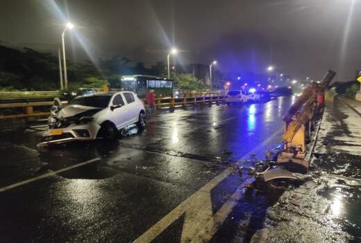 Accidente en puente de Bochalema / Foto Secretaría de Movilidad
