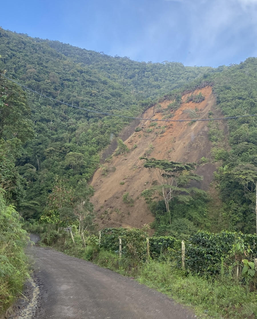 Derrumbe en Betulia, Antioquia. Cortesía: Alcaldía de Betulia.