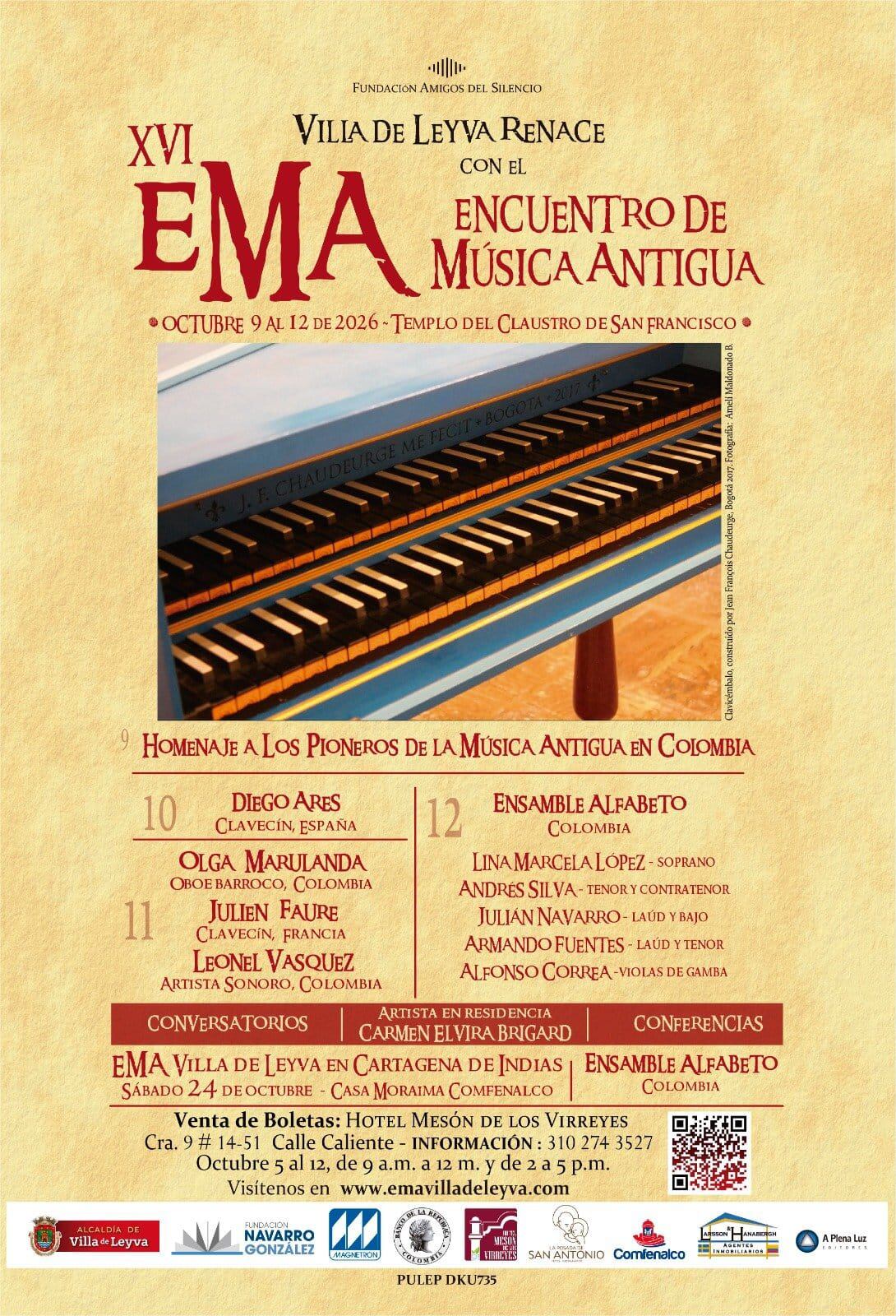 Este fin de semana en Villa de Leyva se realizará la XVI versión del Encuentro de Música Antigua con intérpretes de Colombia y el mundo.