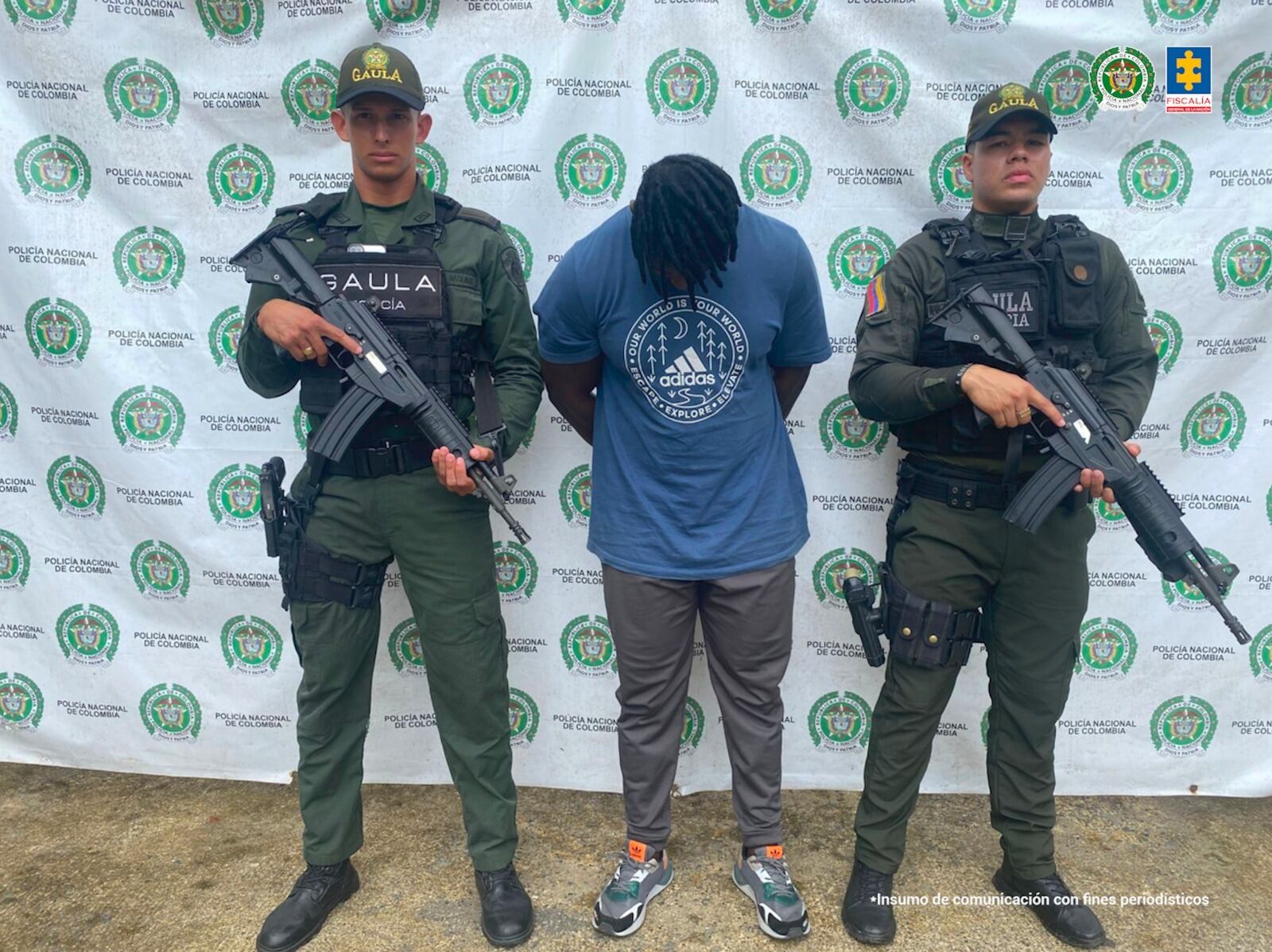 Juan David Palacios Palacios, patrullero retirado de la Policía Nacional capturado por homicidio. Foto: Fiscalía.