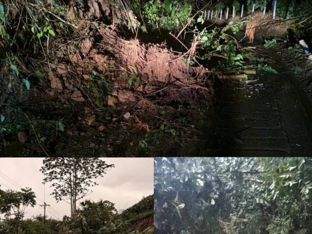 Debido a las lluvias en Salento, Quindío, se han presentado derrumbes en cinco veredas