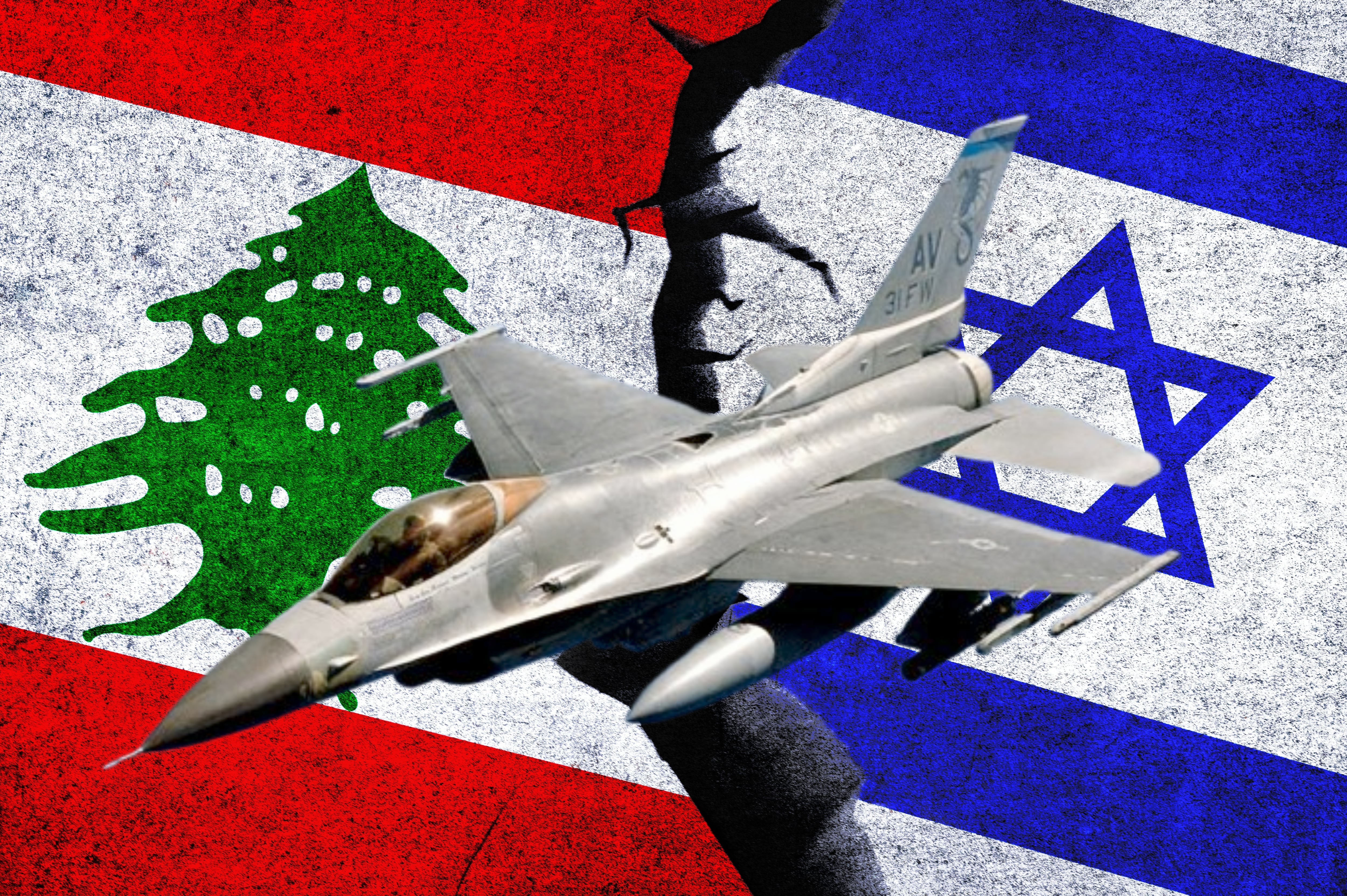 Imagen de referencia. Bandera Israel - Líbano - Avión militar: Getty Images