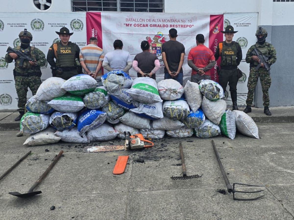 Seis capturados y más de 1.100 bultos de carbón ilegal incautados en el Valle