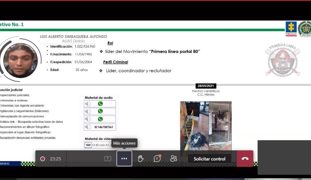 Capturan a 13 integrantes de ‘La Primera Línea’ por presunto vandalismo y terrorismo FOTO FISCALÍA