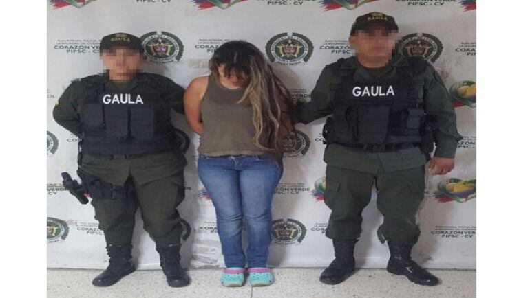 "Mil Caras" capturada por el Gaula de la Policía Metropolitana de Barranquilla.