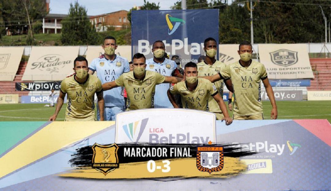 Los siete jugadores de Águilas Doradas que enfrentaron al Boyacá Chicó.