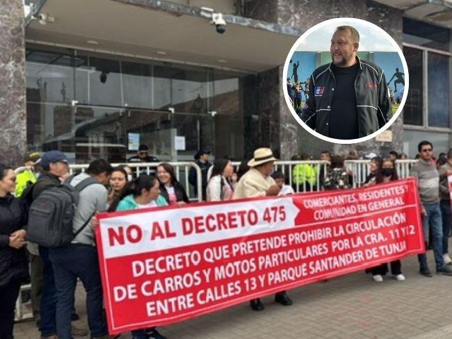 El 13 de enero los comerciantes protestaron por el decreto. Ese mismo día el alcalde lo suspendió por seis meses. Imagen | Caracol Radio