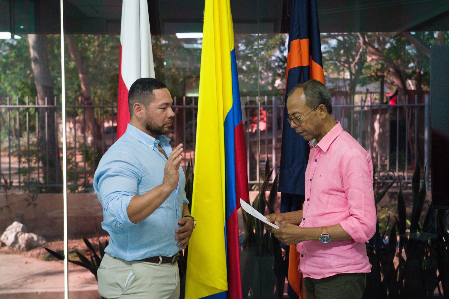 Jorly Berdugo Perez y el rector Rafael Castillo. Foto: tomada del Facebok de Jorly Berdugo.