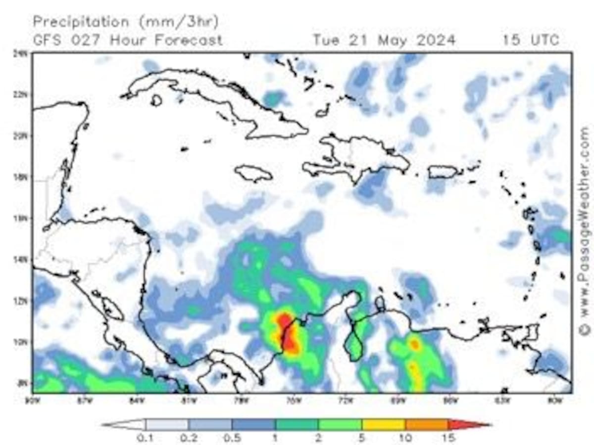 Alta probabilidad de lluvias en el Caribe hasta el viernes