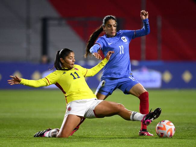 Catalina Usme durante el amistoso entre Colombia y Francia. (Photo by FRANCK FIFE / AFP) (Photo by FRANCK FIFE/AFP via Getty Images)