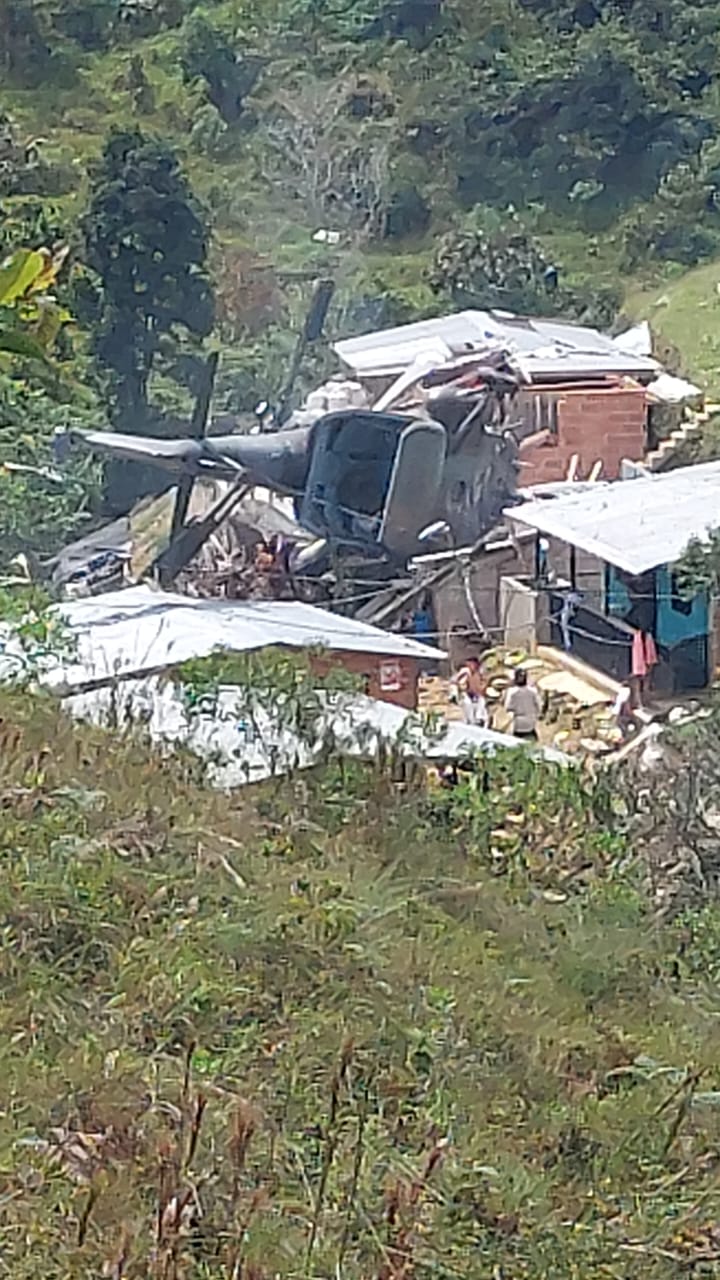 Accidente de un helicóptero en Anorí, Antioquia.