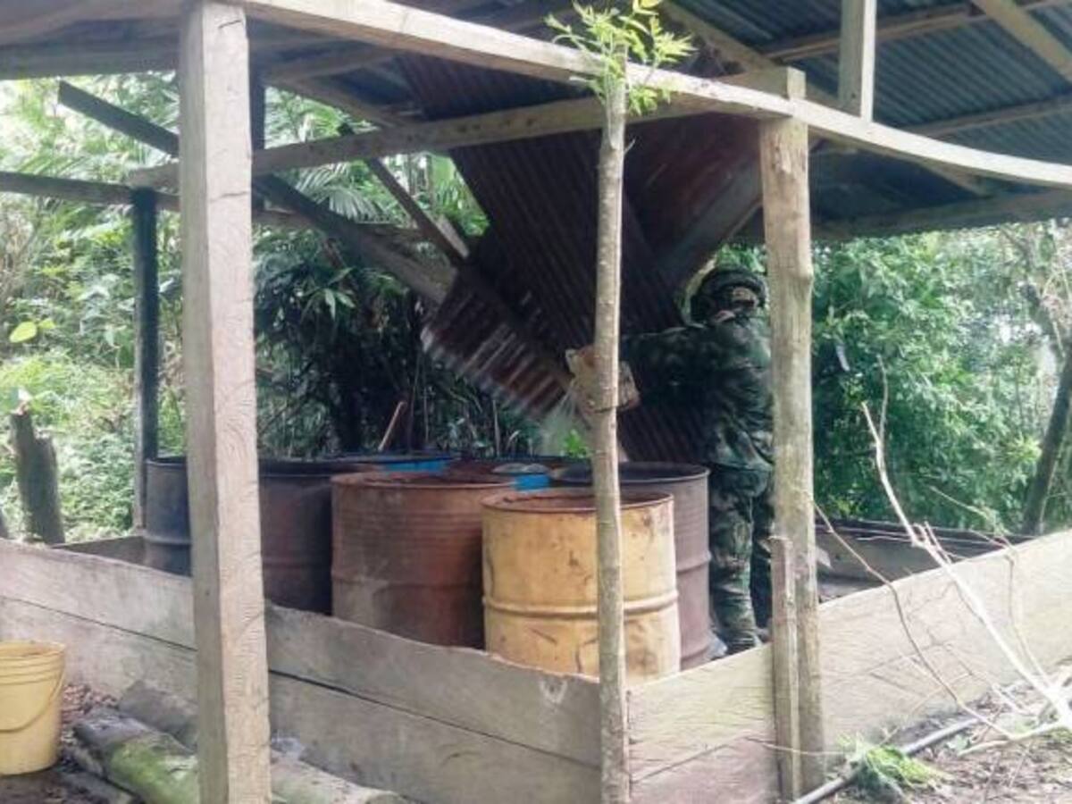 Ubicado y destruido laboratorio del ELN para el procesamiento de coca en el sur de Bolívar