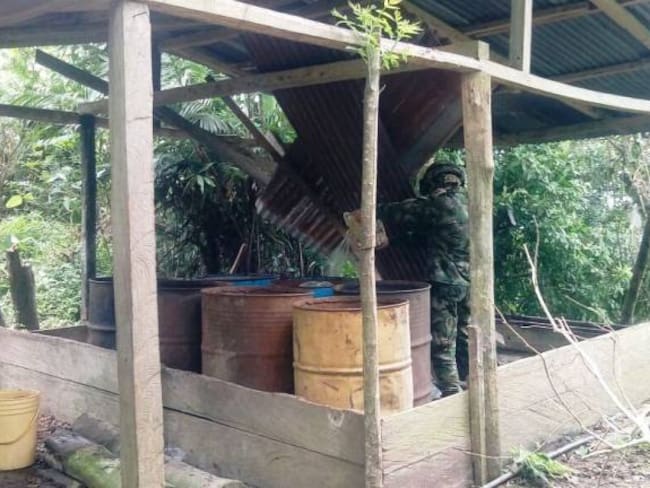 Ubicado y destruido laboratorio del ELN para el procesamiento de coca en el sur de Bolívar