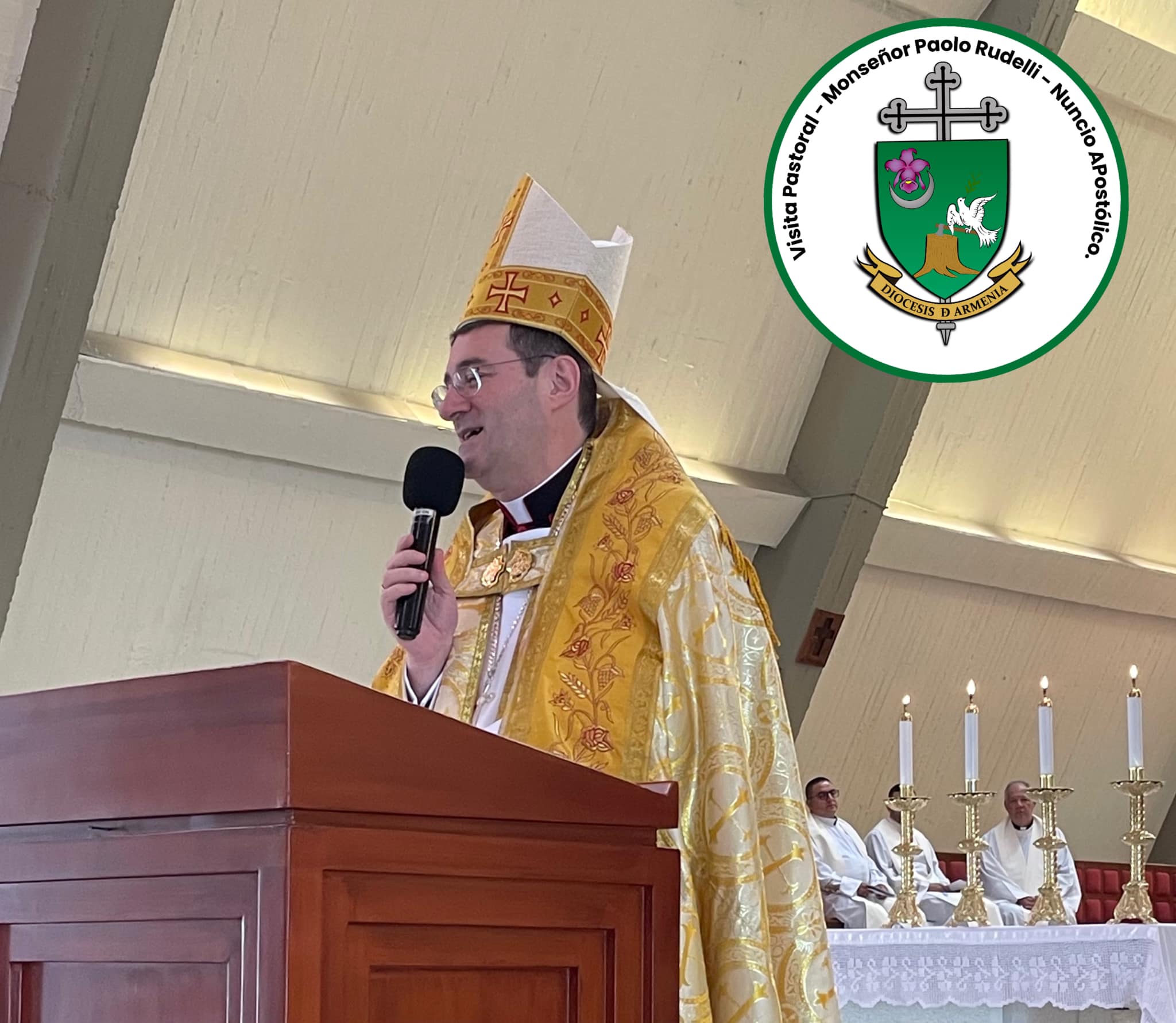 Monseñor Paolo Rudelli, Nuncio Apostólico en Colombia de visita en Armenia. Foto: Cortesía Diócesis de Armenia