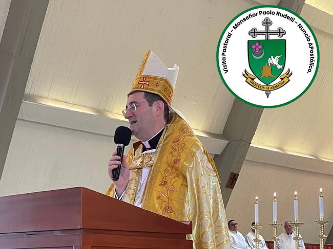Monseñor Paolo Rudelli, Nuncio Apostólico en Colombia de visita en Armenia. Foto: Cortesía Diócesis de Armenia