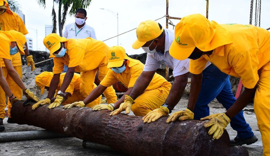 La ubicación definitiva de estas piezas será en las troneras del baluarte de San Ignacio donde se dispondrán provisionalmente en soportes de concreto