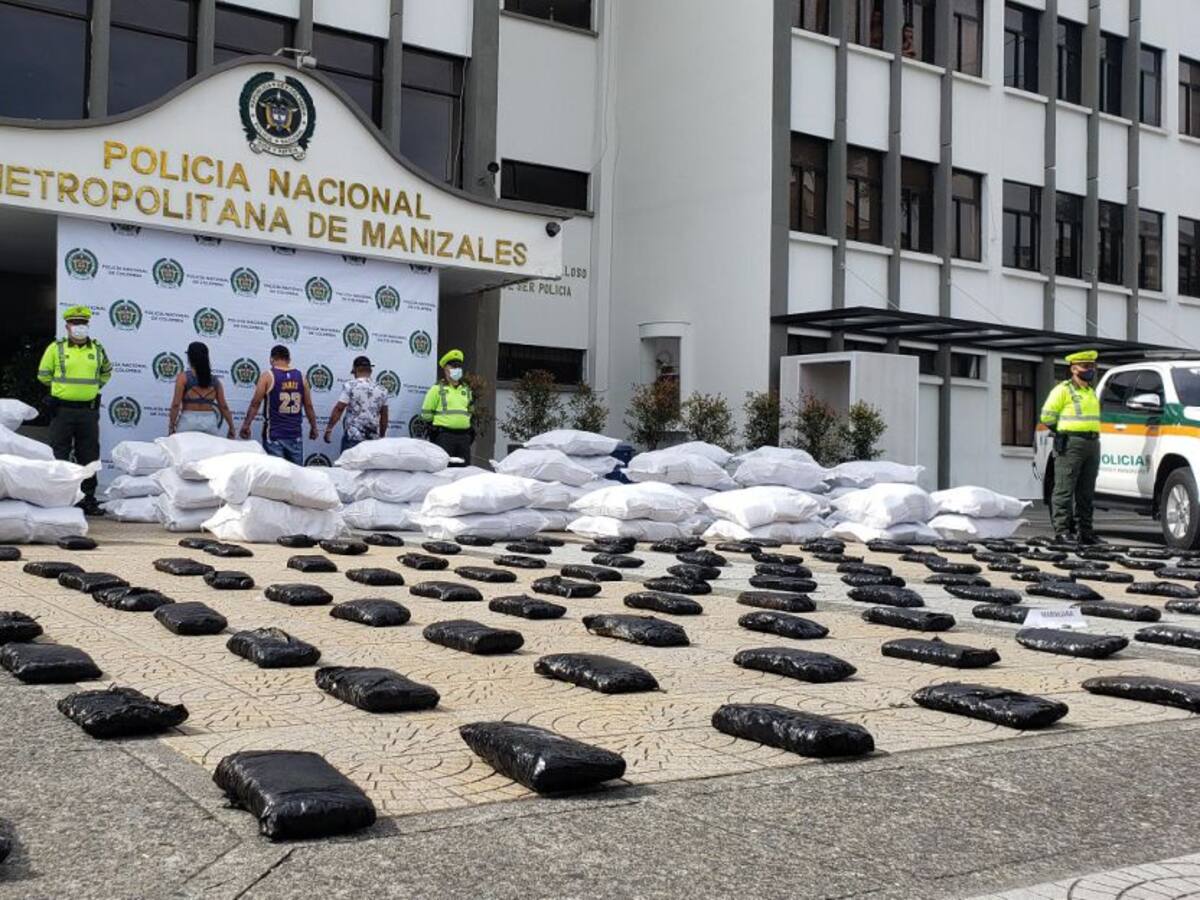 Una tonelada de marihuana fue incautada en vías de Caldas
