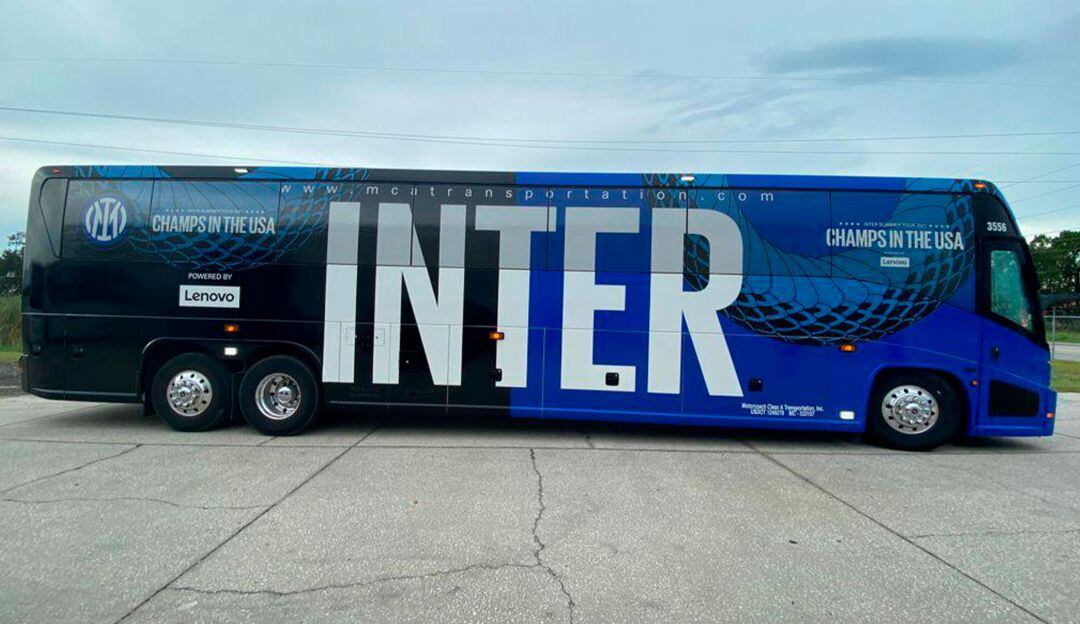 Bus del Inter de Milán para la Florida Cup 2021