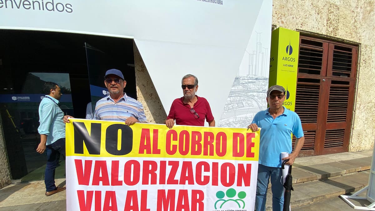 Residentes de Manga protestaron por el cobro de valorización de la Vía al Mar