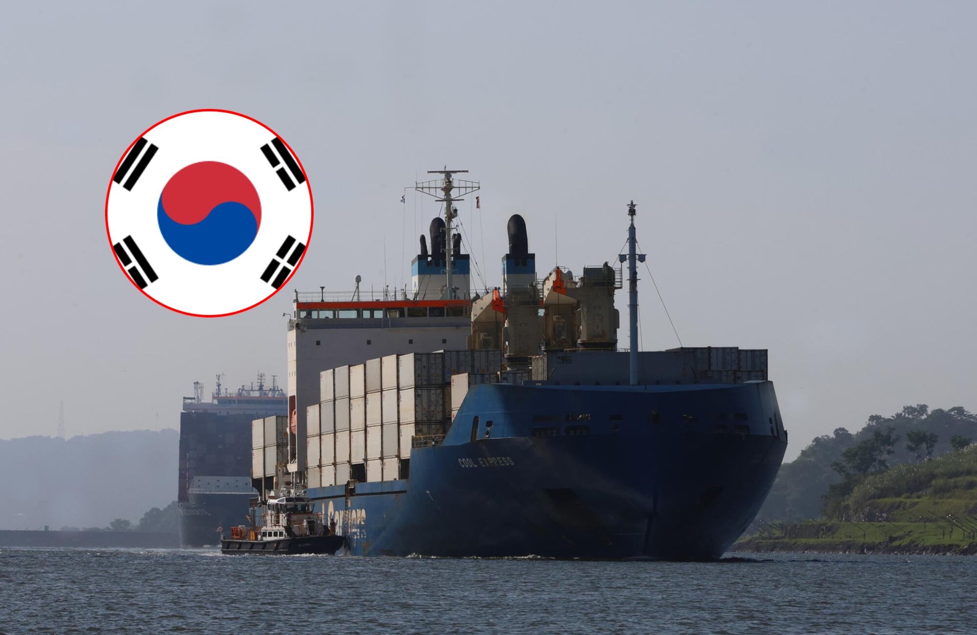 Buque surcoreano paga récord de 5,3 millones de dólares en subasta para cruzar el Canal de Panamá. Foto: EFE.
