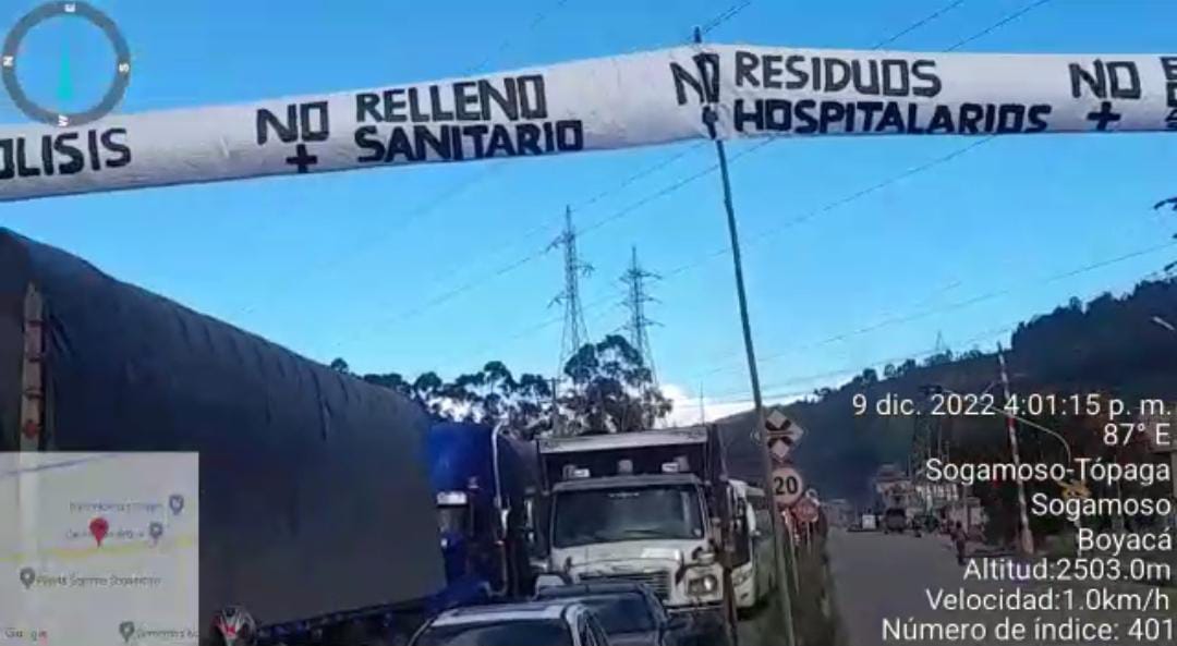 Bloquean vías en Sogamoso en contra de contaminación ambiental en el municipio/ Cortesía.