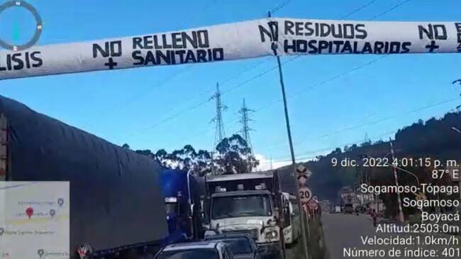 Bloquean vías en Sogamoso en contra de contaminación ambiental en el municipio/ Cortesía.