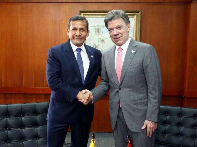 Ollanta Humala, presidente de Perú y Juan Manuel Santos, presidente de Colombia