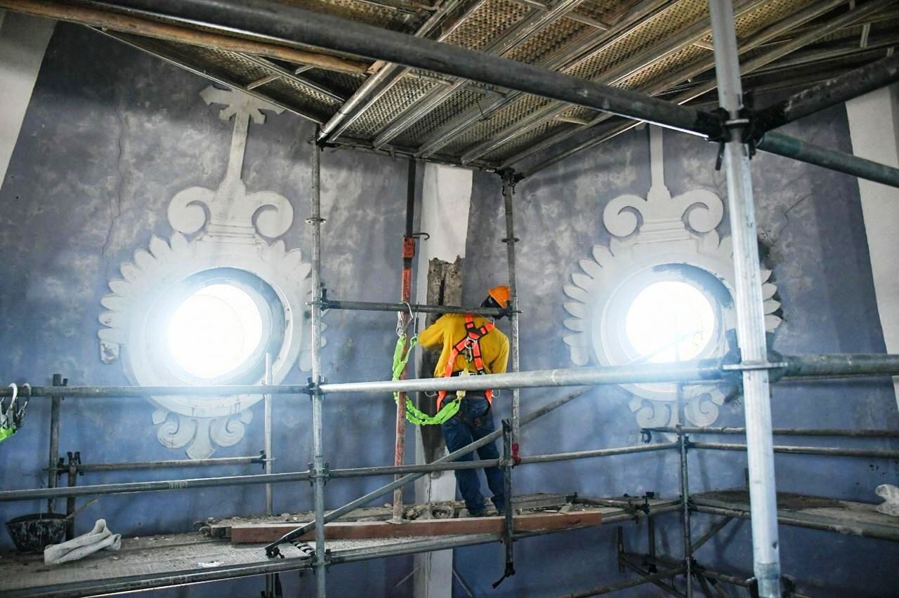 Etcar adelanta reparación de la cúpula de la iglesia de San Pedro