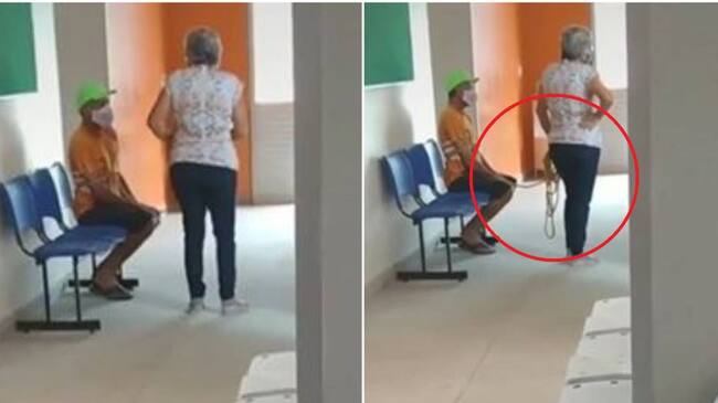 Captura de video - Obliga a su esposo a vacunarse contra la COVID-19