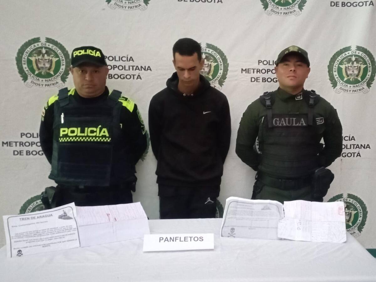 Capturan a miembro del Tren de Aragua mientras repartía panfletos a comerciantes en Bogotá
