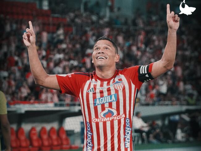 Carlos Bacca festeja su gol ante Fortaleza en la liga colombiana / X: JuniorClubSA