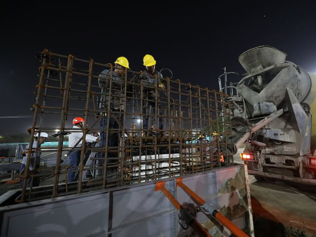 Fundición de columnas en el estadio Metropolitano de Barranquilla