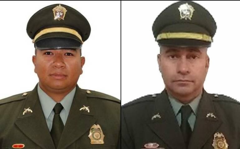 A la izquierda, Subintendente Rafer Stith Baldovino Muñoz; a la derecha, Intendente Alexander de Jesús Hernández Álvarez.