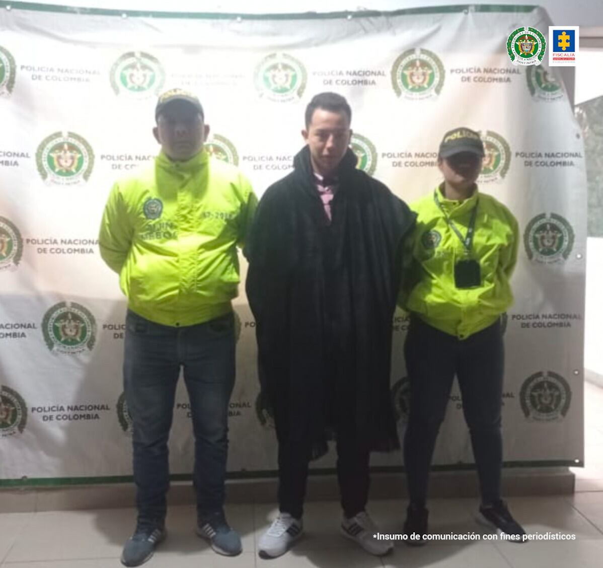 Jaider Burbano capturado. Foto: Fiscalía General de la Nación