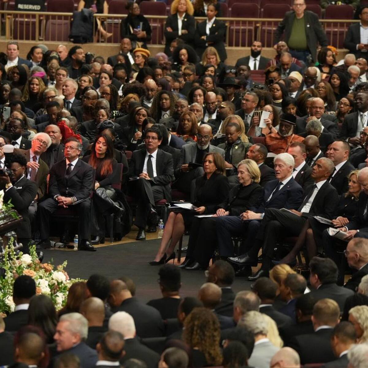 Petro asistió al funeral de Jesse Jackson junto a los expresidentes de EE.UU. Clinton, Biden y Obama