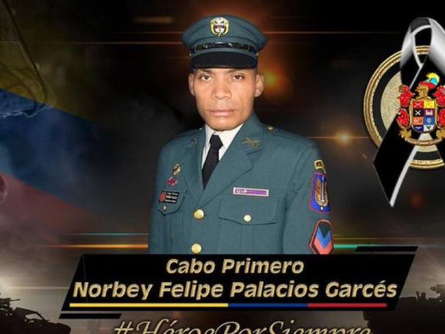 El Cabo Primero Norbey Garcés Palacios, fue atacado por un francotirador.
