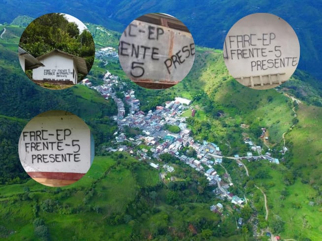 Grafitis de las disidencias en Briceño, Antioquia.