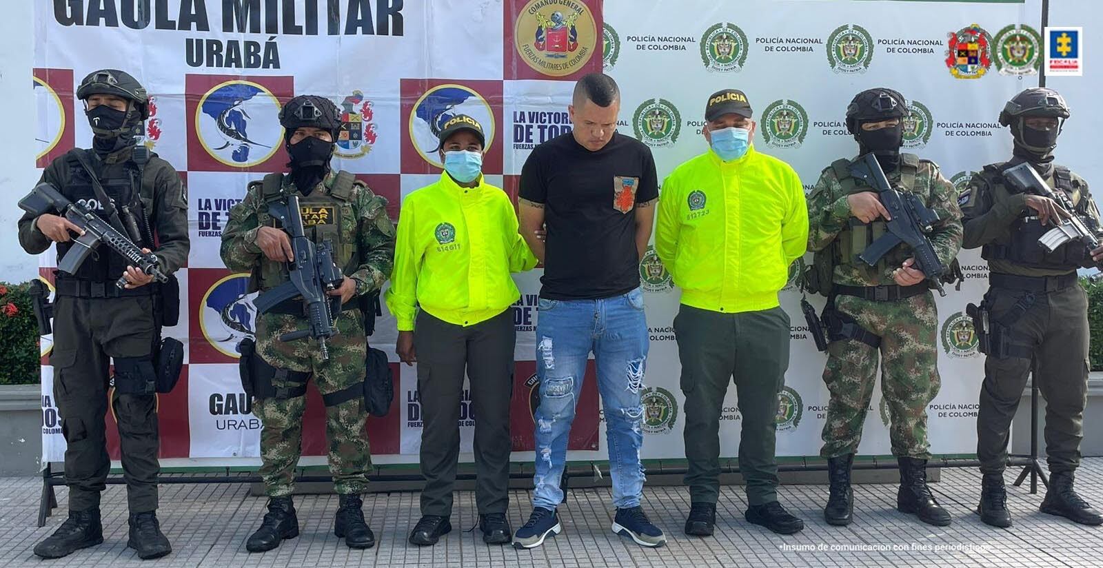 Alias "Mono Guaso", jefe sicarial del Clan del Golfo tenía azotado con la violencia al Urabá antioqueño. Foto: Fiscalía.