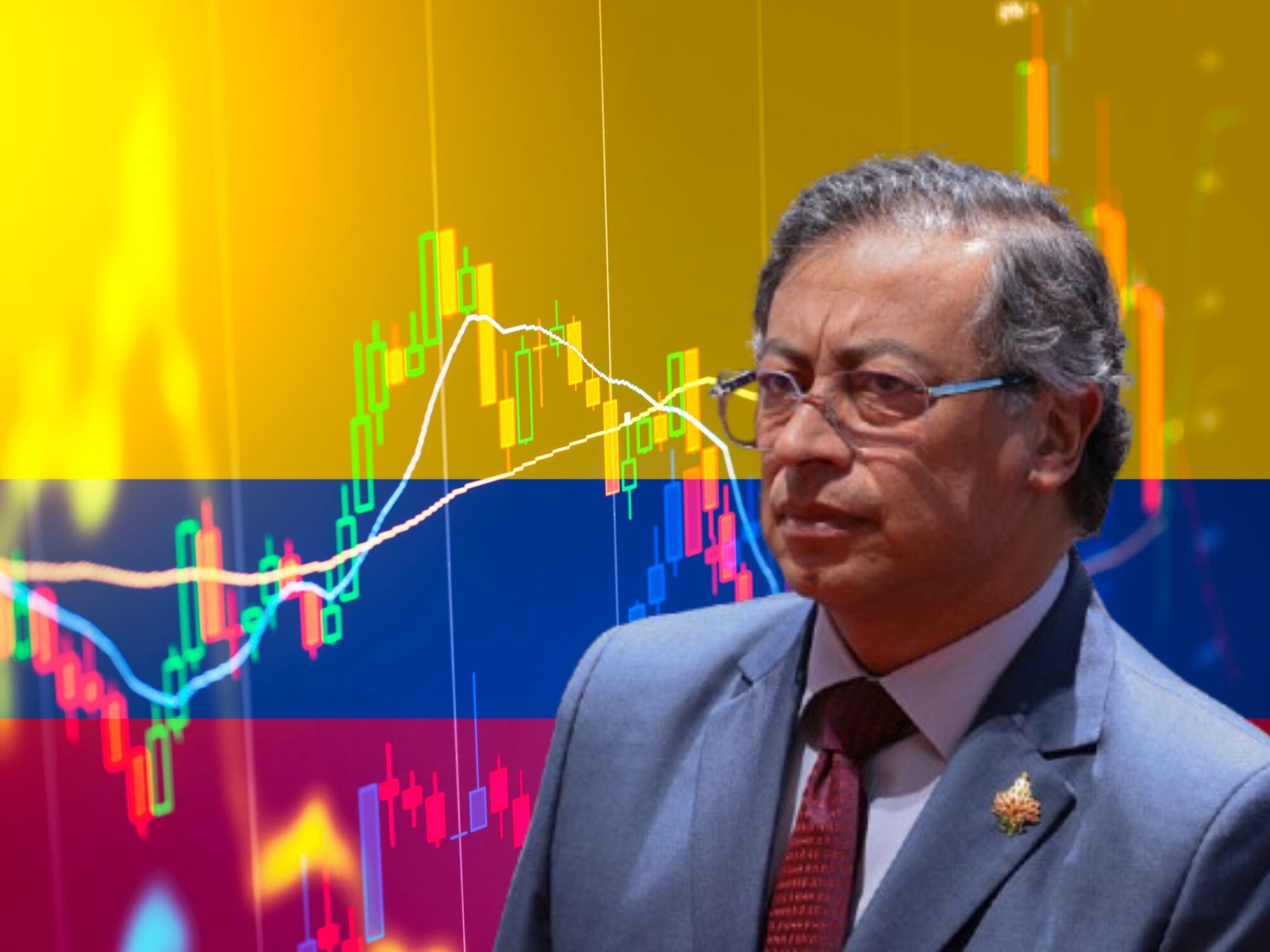 Bandera Colombia y Gustavo Petro. Fotos: Getty Images / (Photo by Franklin Jacome/Getty Images)