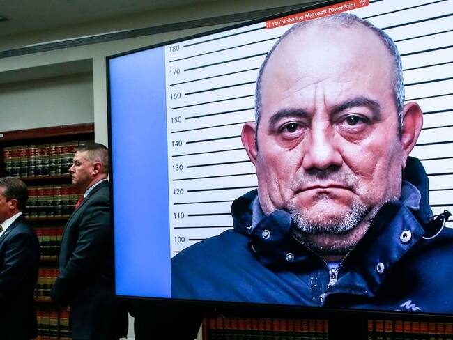 El narcotraficante alias Otoniel en su presentación en Estados Unidos.