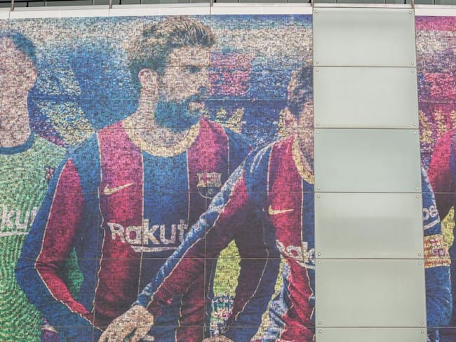 Mural del Barcelona en el Camp Nou
