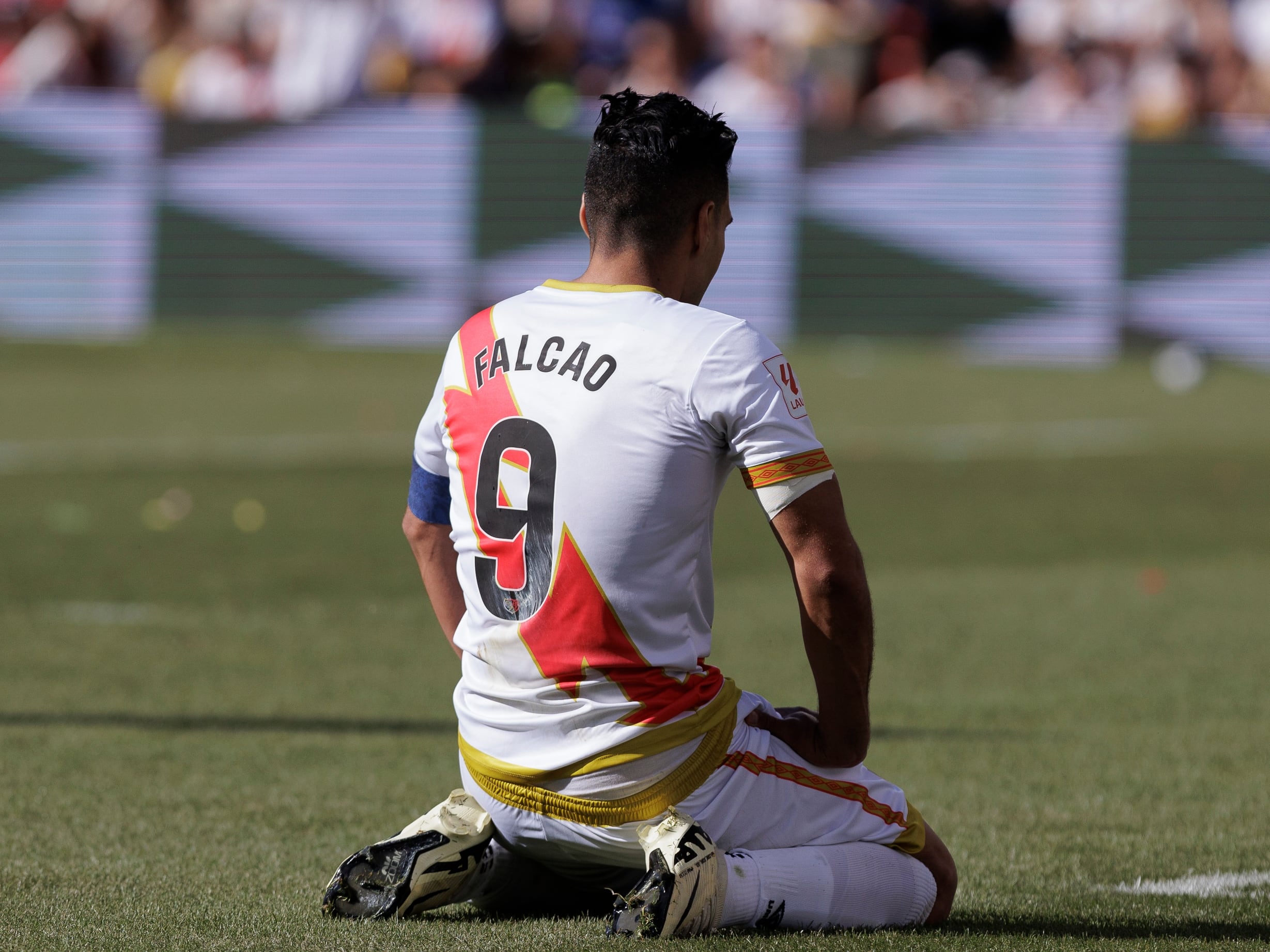 Radamel Falcao García en su último partido con el Rayo Vallecano