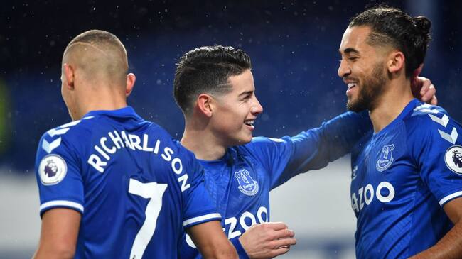 Richarlison, James Rodríguez y Dominic Calvert-Lewin