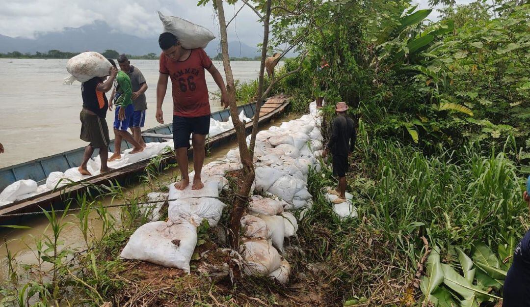 Los crecientes niveles del río Cauca están ocasionando filtraciones de sus aguas. 