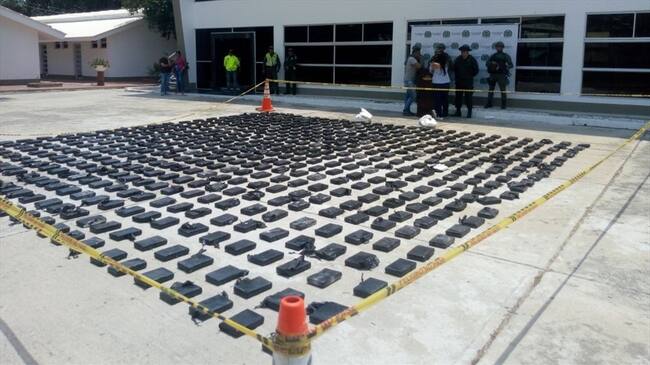 604 kilos de cocaína incautados en el Magdalena. Foto: Policía Metropolitana de Santa Marta